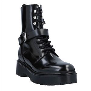 Maje leather combat ankle boots